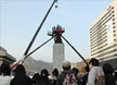 이순신 장군상,오늘 광화문 떠났다